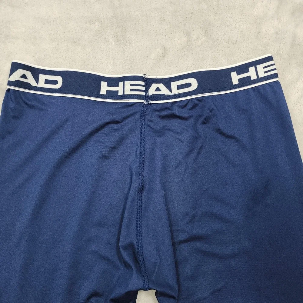HEAD Leggings Mens M Blue Compression Stretch Base Layer Running Athletic Gym